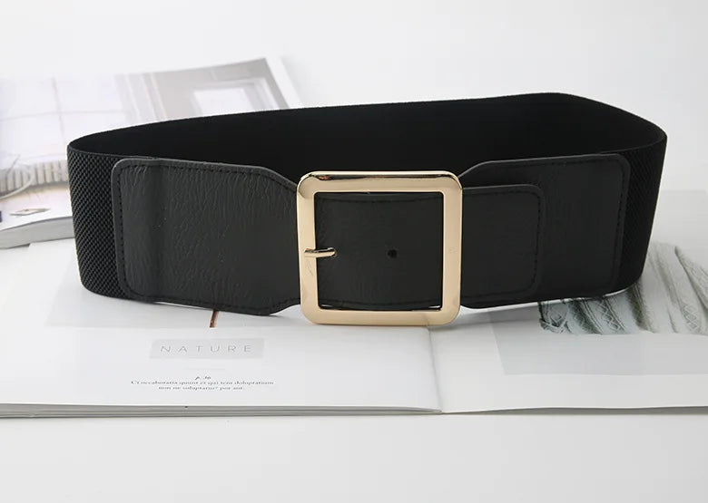 Trend New Big Belts for Women Waist Corset BeltWide Elastic Cummerbunds Black StretchPlus Size Belt Dress Fashion Ladies Wear