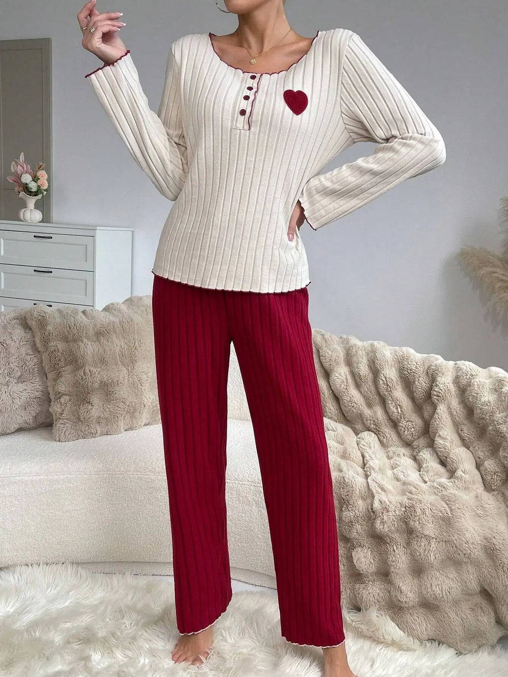 Hearts Lounge Pants Set