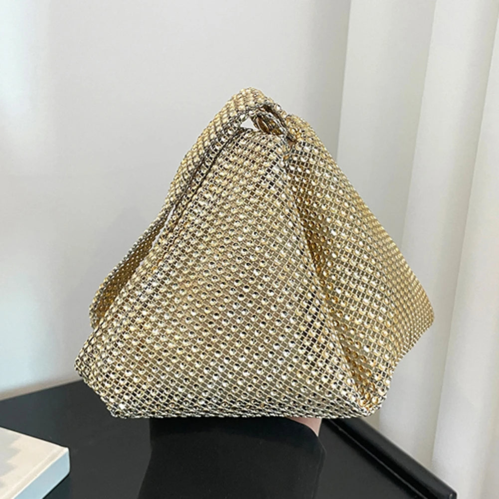 Glitter Evening Dinner Clutch Bag Women Lady Stylish Evening Bag Rhinestone  Large Capacity Underarm Bag Everyday Shoulder Bag