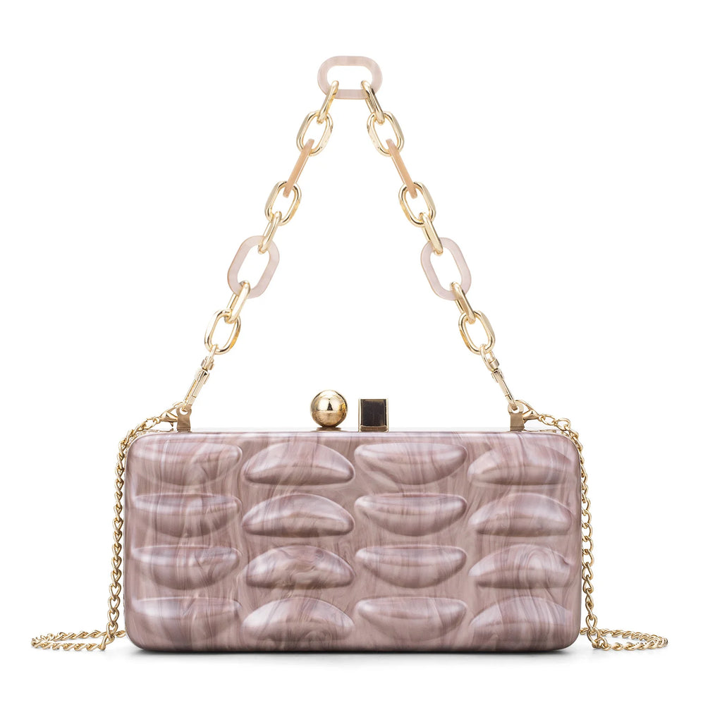 Luxury Evening Bag For Women Elegant Acrylic Hard Surface Ladies Clutch 5 Color Hangbag Party Wedding Shoulder Bags 2024 Fashion