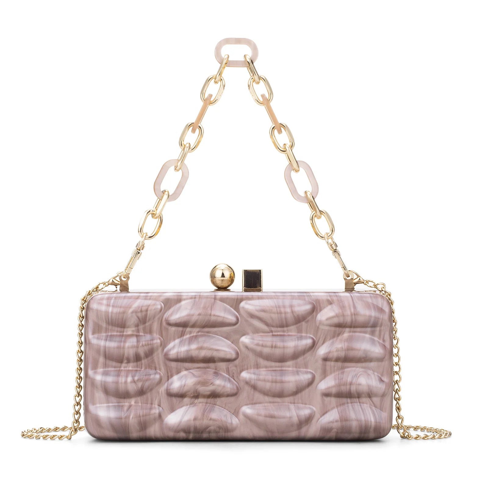 Luxury Evening Bag For Women Elegant Acrylic Hard Surface Ladies Clutch 5 Color Hangbag Party Wedding Shoulder Bags 2024 Fashion