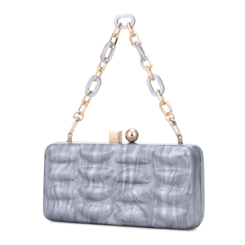 Luxury Evening Bag For Women Elegant Acrylic Hard Surface Ladies Clutch 5 Color Hangbag Party Wedding Shoulder Bags 2024 Fashion