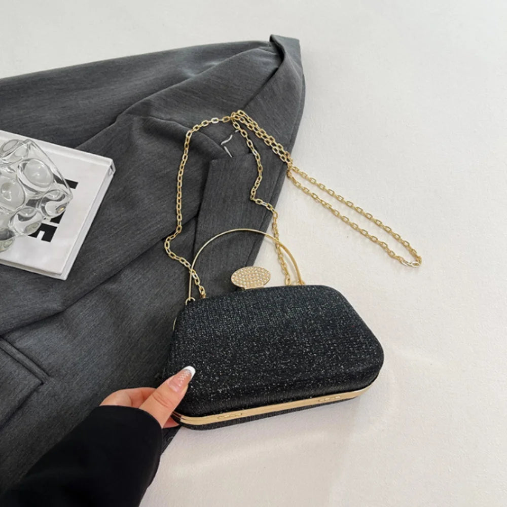 Dinner Shoulder Bag Stylish Evening Bag Wedding Clutch Handbag Black Ladies' Crossbody Bag For Dinner Event Formal Occasion
