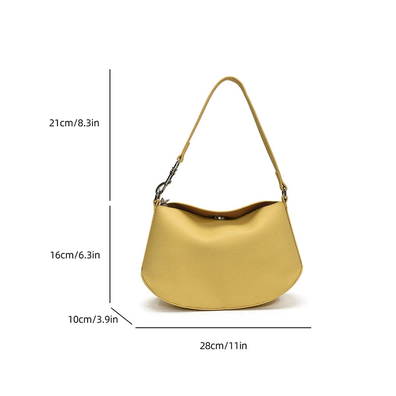 Pea Pod Crossbody Shoulder Bag,Women's Lychee Pebbled Pattern Women Dumpling Sling Bag,Chic Simple Minimalist Commuter Purse