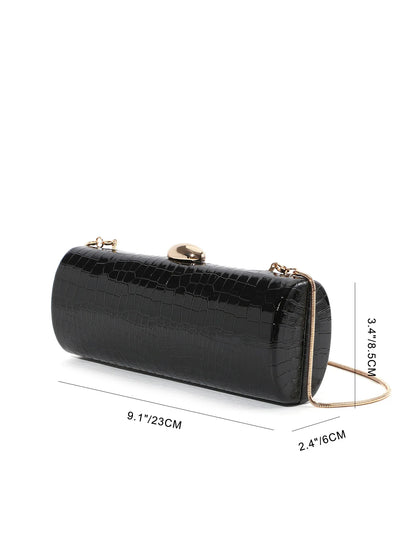 Evening Clutch Bag For Women Fashion Vintage Long Box Clutches Dress Party Lady Handbag Purse PU Leather Chain Shoulder Bag