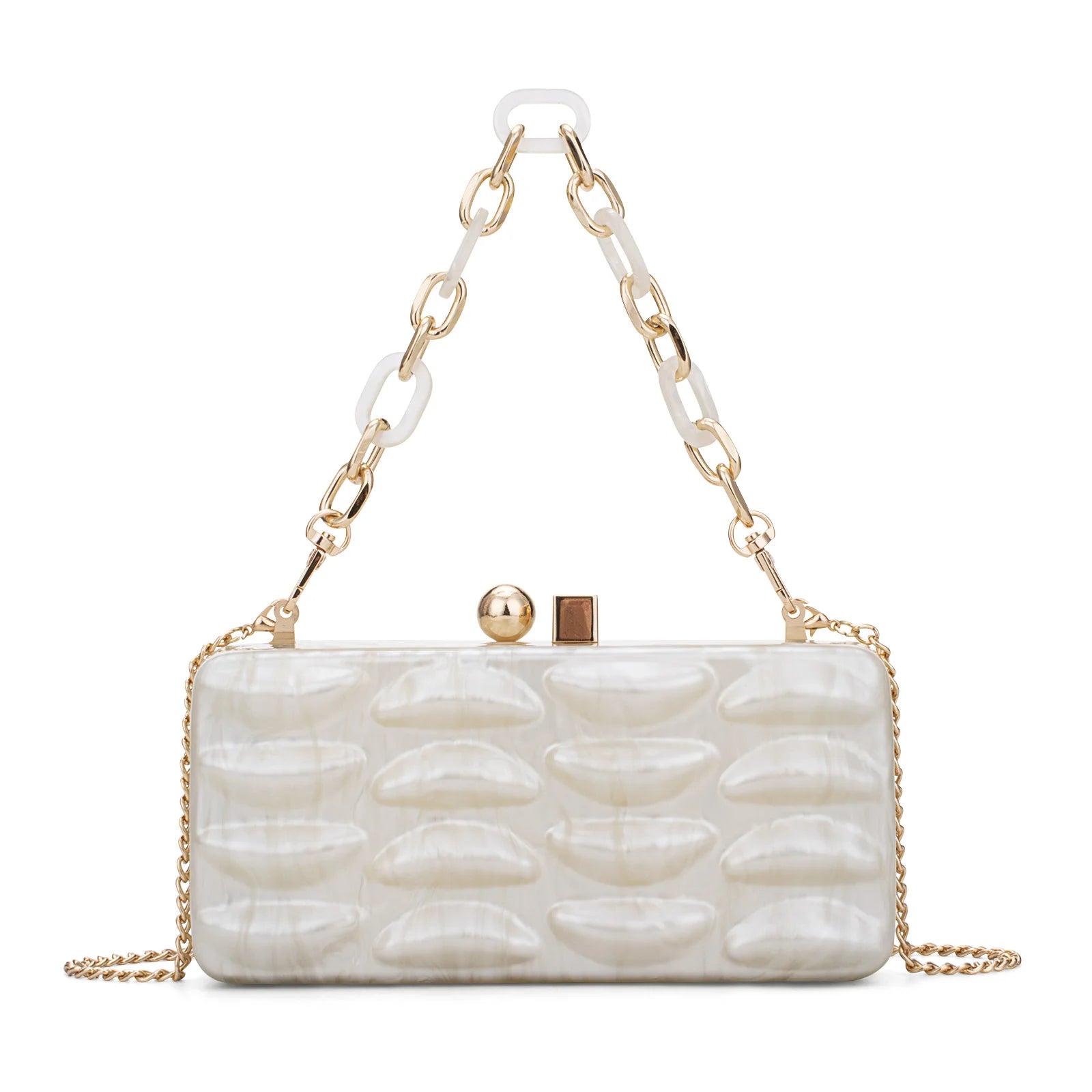 Luxury Evening Bag For Women Elegant Acrylic Hard Surface Ladies Clutch 5 Color Hangbag Party Wedding Shoulder Bags 2024 Fashion