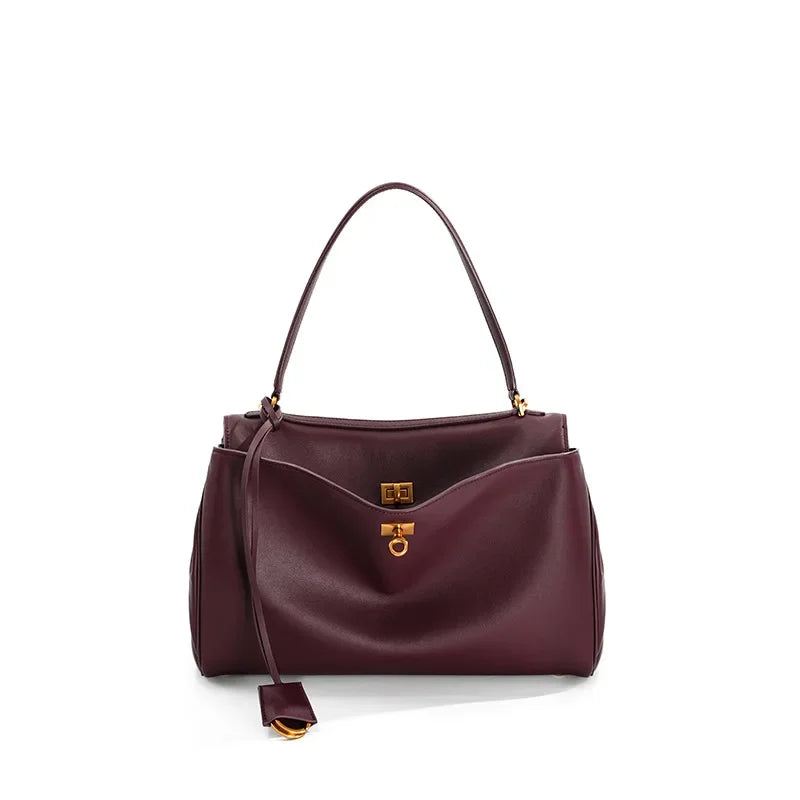 Rodeobag leather handbag, single shoulder crossbody bag, large capacity women's commuting high-end tote bag