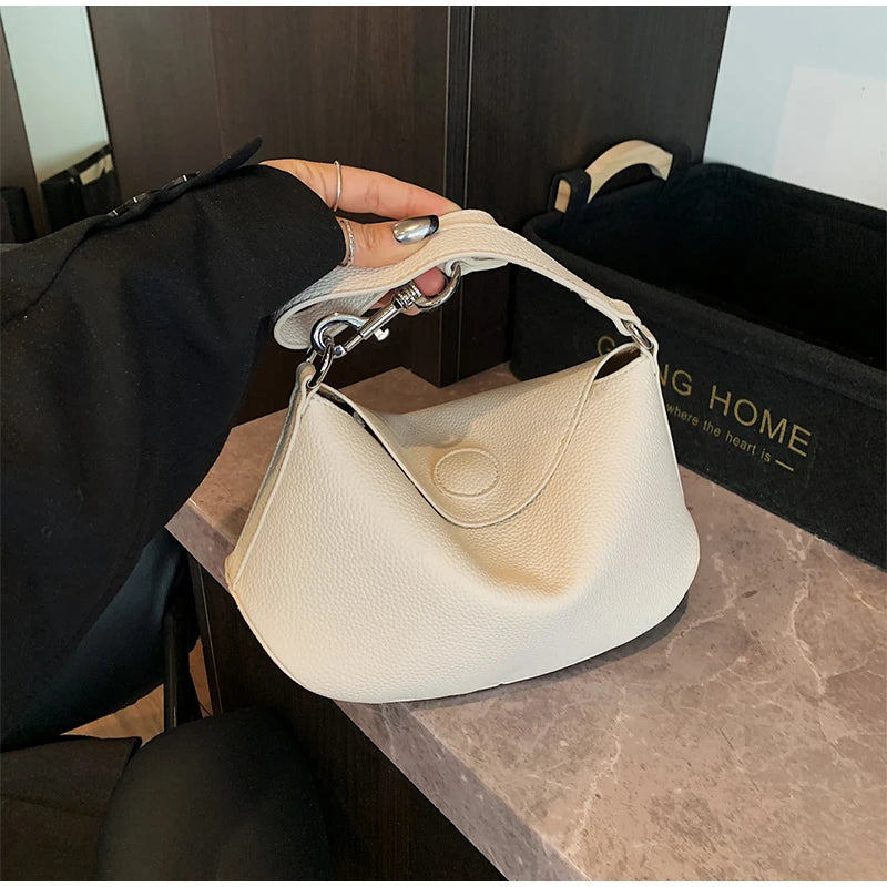 Pea Pod Crossbody Shoulder Bag,Women's Lychee Pebbled Pattern Women Dumpling Sling Bag,Chic Simple Minimalist Commuter Purse