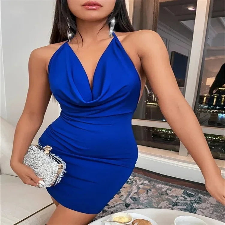 The Deep-V Halter Dress