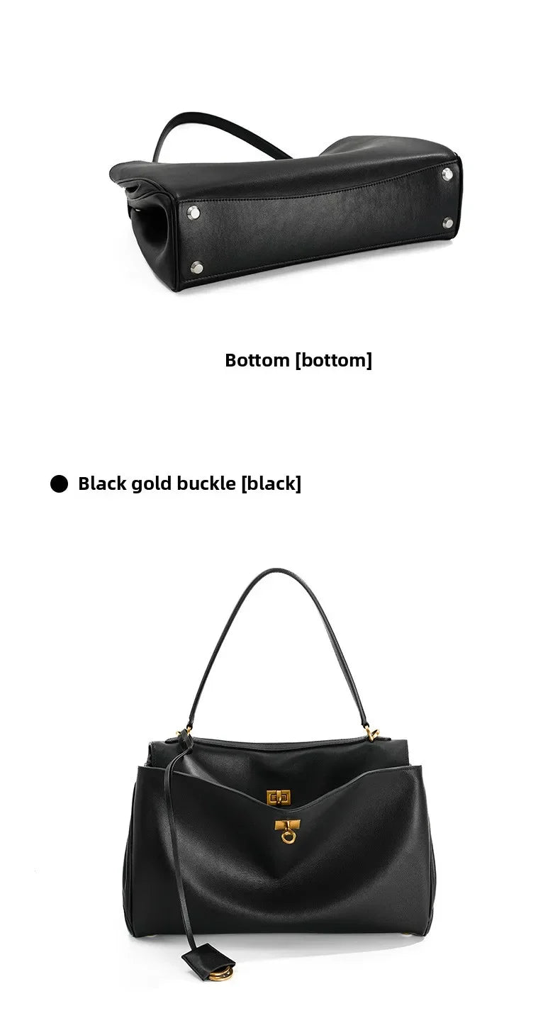 Rodeobag leather handbag, single shoulder crossbody bag, large capacity women's commuting high-end tote bag