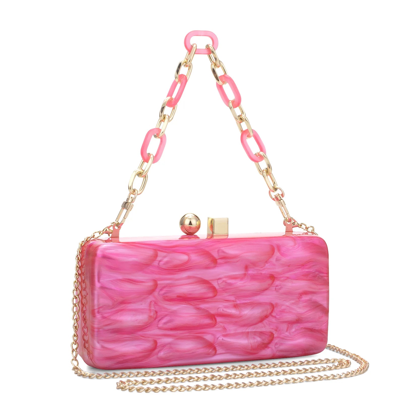 Luxury Evening Bag For Women Elegant Acrylic Hard Surface Ladies Clutch 5 Color Hangbag Party Wedding Shoulder Bags 2024 Fashion