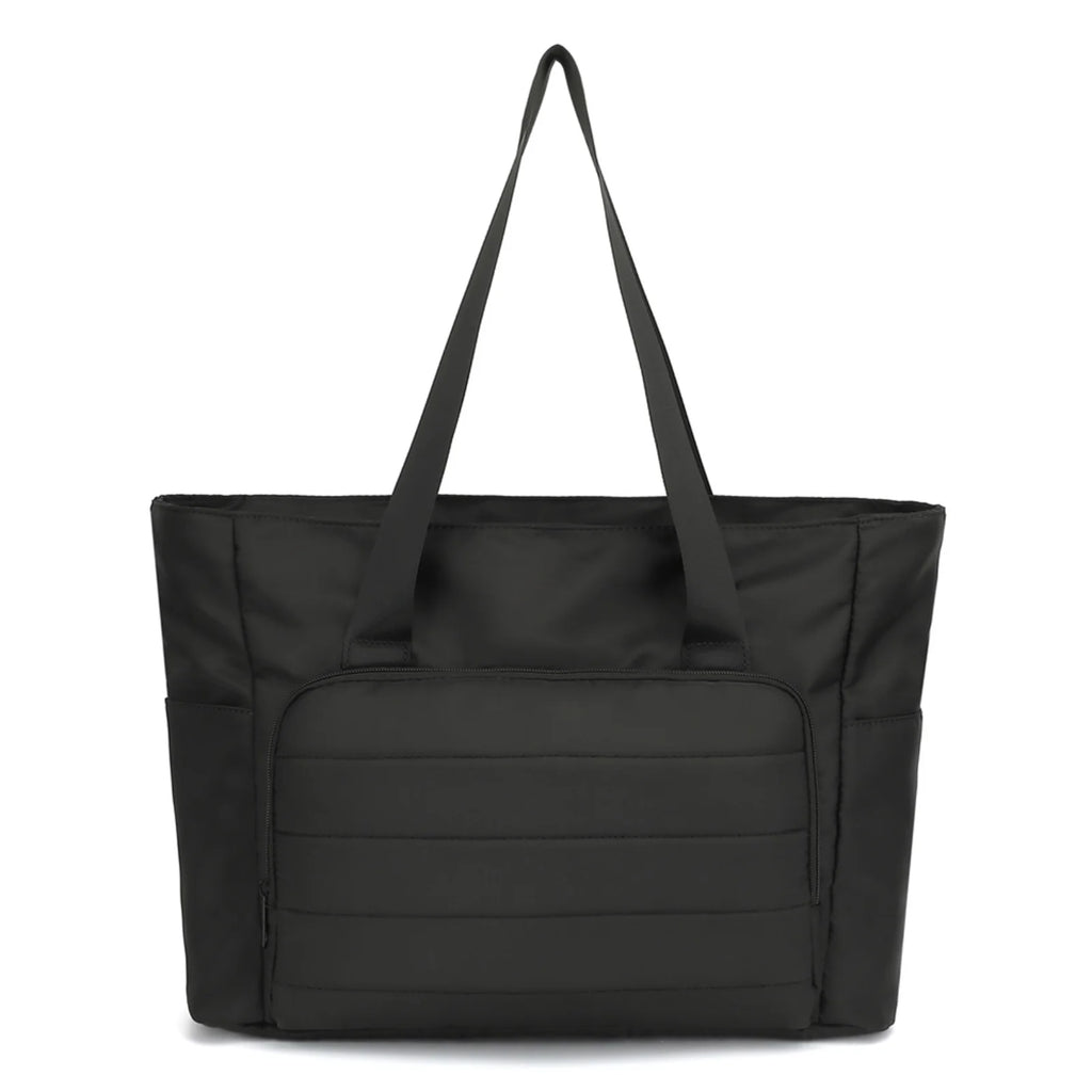 Women's 15.6 Inch Laptop Tote Bag in Classic Nylon, Large Capacity with Front Pocket, Casual Business Travel Bag