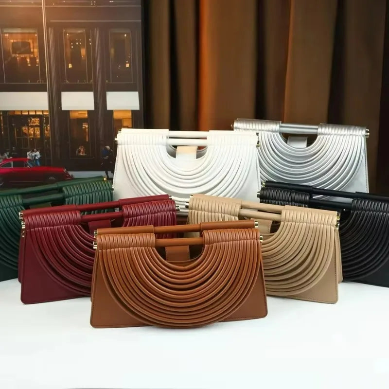 Hand-woven 2025 New Fashion Handbag, Clutch Bag, Niche Design, High-end Single-shoulder Crossbody Bag