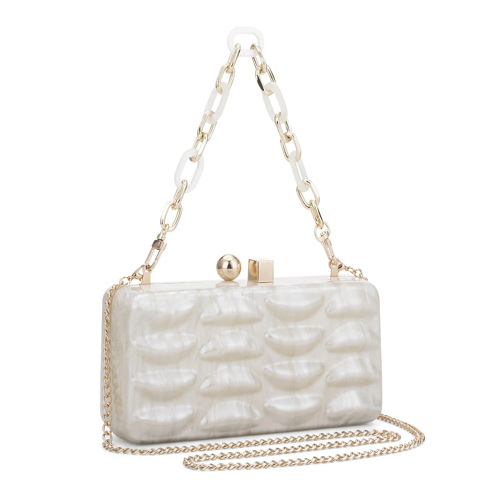 Luxury Evening Bag For Women Elegant Acrylic Hard Surface Ladies Clutch 5 Color Hangbag Party Wedding Shoulder Bags 2024 Fashion