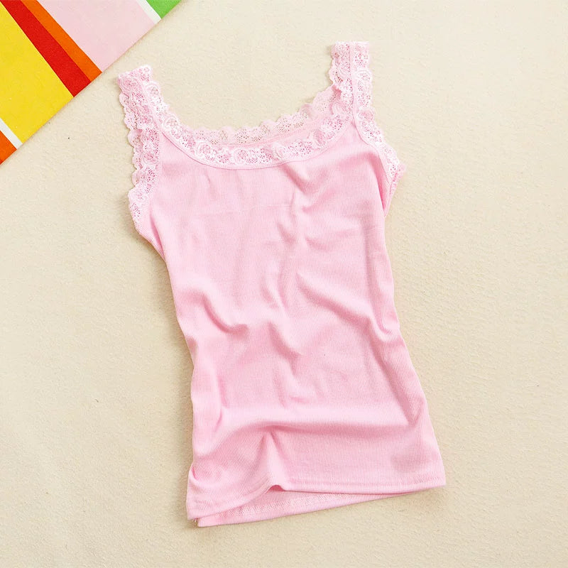2025 Summer Top Women Sleeveless Lace Tank Top Sexy Women's T-shirt Vest Tank Tops Female Vest Tops White Black Underwear Women