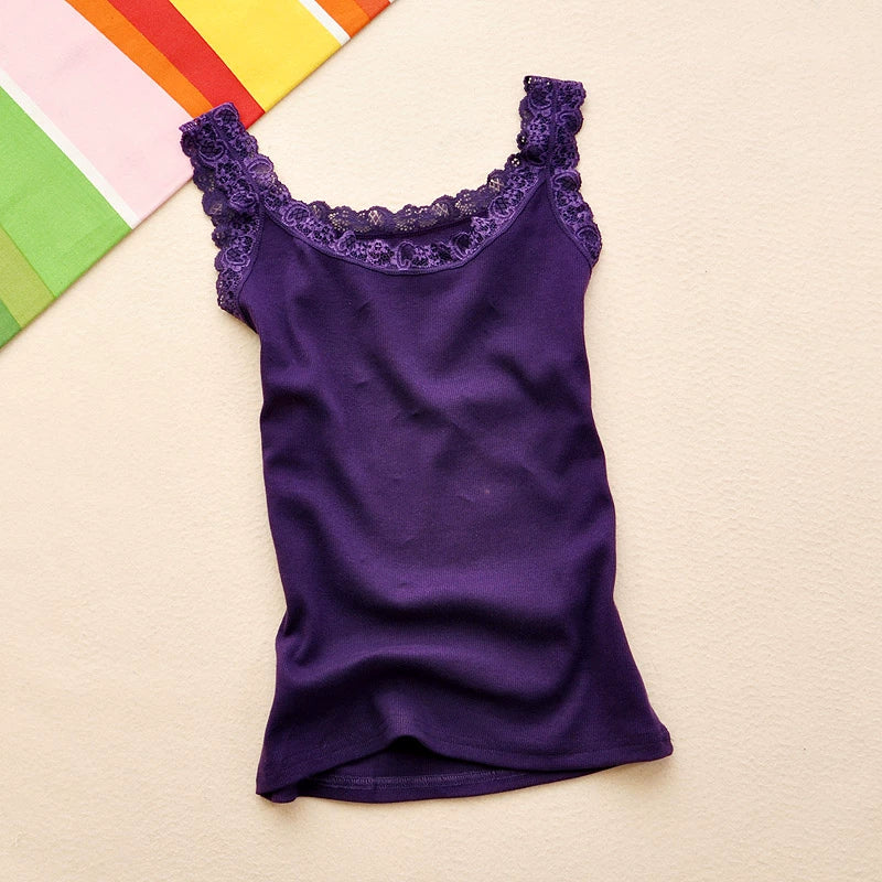 2025 Summer Top Women Sleeveless Lace Tank Top Sexy Women's T-shirt Vest Tank Tops Female Vest Tops White Black Underwear Women